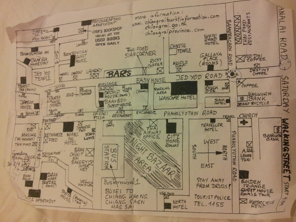 Mapa de Chiang Rai, Tailândia