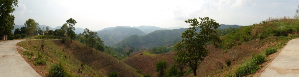 Vista panorâmica em Mae Salong, perto de Chiang Rai, Tailândia